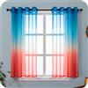 GIRASOLE HOME Coppia Tende Voile Semi Trasparenti Colore Sfumato Blu e Rosso Tenda per Soggiorno Camera Cameretta Cucina e Interni 2 Pannelli con Occhielli 140x138cm
