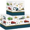Clastyle Set di 3 Cubi Portaoggetti Ripiegabili Automobili Kallax Contenitori Maniglia per Scaffale Scatole Portaoggetti Genitore per Libro Giochi,Veicolo Costruzione,30x30x30 cm