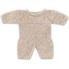 Miniland Pigiama beige lavorato a maglia per bambola da 21 cm. Prodotto in Spagna con tessuto riciclato. Miniland Dolls.