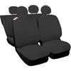 Auto Accessori Lupex Coprisedili Auto Compatibili con Cinquecento 500, Made in Italy, tessuto policotone, set anteriori e posteriori (Grigio con schienale posteriore intero)
