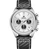 BENYAR Orologio Uomo Casual Cinturino in pelle Cronografo Uomo Impermeabile Luminosi Design Analogico Al quarzo Orologi da Polso Elegante Argento Sportivo