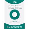 Exacompta - Rif. 13809B - Cartone da 10 custodie da 100 spine bristol a righe non perforate, formato 105 x 148 mm, colore bianco