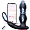 Eherson Prostata Vibratore Anale Plug Analesex con Anello per Pene, 3 in1 Anal Plug Vibratore per Uomo Sex Toys, Anello Vibrante per il pene con 7 Modalità, Sex Toys Uomo Plug Anale Vibrante