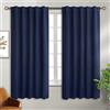 BGment Tende oscuranti con tasca per asta e linguetta posteriore per camera da letto, tende oscuranti isolate termicamente per soggiorno, 106,7 x 160 cm, 2 tende a pannello, blu navy
