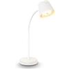 BRILONER - Lampada da tavolo a LED senza fili con touch, orientabile, ruotabile, sostituibile con batteria e sorgente luminosa, lampada da comodino, home office, 38,5 cm, bianco