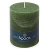 Spaas - Candela pilastro in stile rustico, 100/130 mm, 95 ore, verde scuro