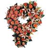 DRW Cuore di fiori artificiali salmone per cimitero, chiesa matrimoni sepolture con lilium 60x12x70 cm