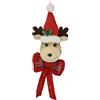 Flair Flower Ciondolo per porta con alce e renna con fiocco e cappello, 42 cm, decorazione dell'Avvento, decorazione per porta, decorazione natalizia, decorazione per porta con alce