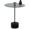 M2 Kollektion Pori 3 Tavolino, Metallo Vetro, Nero, B/H/T=50x59x50cm