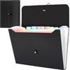 Uquelic Cartella Portadocumenti Espandibile A4 File Organzier in Plastica con 13 Scomparti, Cartelline Portadocumenti con Coperchio - Macaron