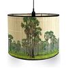 Morbuy Paralume a Tamburo in Bambù con Motivo Animale Foresta, Paralume Sostituibile per E27 Lampada da Tavolo, Lampada da Terra, Lampadario, Lampada Accessorio, Decorazioni Casa (Foresta)