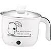 F Fityle Mini Hot Pot Ramen Cooker Padella elettrica Portatile Multiuso Antiaderente per dormitorio dell'home Office, Bianco