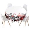 Highdi Tovaglia Rotonda Antimacchia, Tavolo Circolare Copertura Antipolvere Impermeabile Moderna Tovaglia Tonda per Buffet, Matrimonio, Ristorante, Festa (Cerchio,Diametro 180cm)