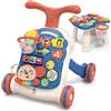 QDRAGON 3 in 1 Girello per Bambini, Centro Di Attività Educativa per Imparare a Camminare, Seduti, In Piedi, Neonato Gioco Educativo, Primi Passi per Bambini, Giochi Bambini 12-36 Mesi, Blu