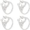 SUNNYCLUE 8 anelli a griffe in argento, regolabili, in lega di metallo, con strass, per creare gioielli, kit per donne e adulti, risultati fai da te