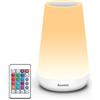 Auxmir Luce Notturna Bambini, Lampada da Comodino, Lampada LED Colorata con 13 Colori, Luminosità Regolabile, 3 Modi d'Illuminazione, Touch e Telecomando, Batteria Ricaricabile, Bianco