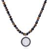 GAVU Collana Uomo Pietre Naturali con Ciondolo Albero della Vita, Collana Tripla Protezione da Uomo con Ossidiana Ematite e Occhio di Tigre