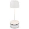 Briloner - Mini lampada da tavolo LED senza fili IP44 con stazione di ricarica, lampada ricaricabile senza fili, dimmerabile, 8x20,5 cm (DxH), bianco