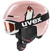 uvex Viti Set, Casco e Maschera da Sci Unisex Bambino, Pink Penguin, 51-55 cm