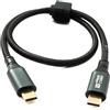 System-S USB 3.2 Gen 2 8K 50cm cavo tipo C maschio a maschio intrecciato 20 Gbps 100 W compatibile per iPhone 15