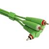 UDG - Set di cavi audio RCA dritti - RCA angolati, 3 m, colore: Verde