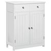kleankin credenza Bagno e cucina a 2 Ante con Ripiano Regolabile e 2 Cassetti in Legno,Design anti-ribaltamento, 60x30x75 cm, Bianco |Aosom Italy