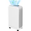 HOMCOM Deumidificatore Portatile Touch da 12L con Tubo di Scarico, Timer e Filtro, in ABS, 28x18x50.6 cm, Bianco