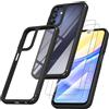 Nevecover Cover per Samsung Galaxy A15 4G / 5G Custodia, Trasparente Posteriore Ultra Sottile Protettiva Antiurto Case con 2 Pezzi Vetro Temperato Cover per Samsung Galaxy A15 4G / 5G - Nero