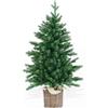 BOP Albero Di Natale Pinetto Ulisse 90 Cm, Folto e Realistico In PVC e PE Real Touch, Base In Juta Con Vaso in Vimini | Albero Di Natale Piccolo Già Pronto | Alberello Artificiale In Polietilene