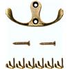 Fuxxer® Gancio doppio antico, gancio per cappotto, gancio per asciugamano, gancio in ferro con design in ottone e bronzo, vintage country house retrò, set da 6