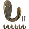 Fuxxer® Ganci appendiabiti in stile anticato, ganci in ferro, ottone, bronzo, stile vintage retrò, ovale, set da 6 pezzi