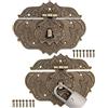 Fuxxer, 2 serrature anticate, design in ferro di bronzo, per serrature su cassapanche, scatole, 95 x 73 mm incl. set di 2 viti