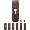 FUXXER 6 targhette per chiavi antiche, rosette, in ottone vintage, 73 x 24 mm