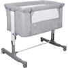 Asalvo Lettino Culla Neonato da Campeggio, Viaggio, Portatile Fianco Letto per Co-sleeping con Ruote colore Grigio - Calm