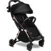Lionelo JULIE - Passeggino Leggero Compatto Pieghevole da 0+M fino 22 Kg completo di Coprigambe, telo Zanzariera e Portabicchieri colore Nero e Oro