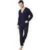 sicem international srl pigiama uomo lungo in caldo cotone aperto avanti NAVIGARE art. 14258A (52/XL)