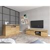 Skraut Home - Set Naturale soggiorno sala da pranzo, mobili ausiliari, buffet mobile-tv 160cm Rovere Nero Nordico