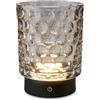 BRILONER - Lampada da tavolo a LED senza fili IP44 con corpo in vetro, dimmerabile a tocco, batteria ricaricabile e sorgente luminosa intercambiabile, lampada da comodino, 15x11 cm, grigio