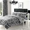 GC GAVENO CAVAILIA Copripiumino Set di Biancheria da Letto in Policotone di Lusso, Morbido e Accogliente, con Stampa Calda, Poliestere Misto Cotone, Zebra, Bianco/Nero, Doppio