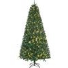 HOMCOM HOMCM Albero di Natale Artificiale Luminoso con 450 Luci LED Bianche e 1146 Rami, Base in Metallo Pieghevole, Φ106x225cm, Verde