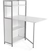 VERSA Blumenau Tavolo da Pranzo con ripiano per Cucina, terrazza, Giardino o Sala da Pranzo, Piano di Lavoro Pieghevole, Misure (A x L x l) 120 x 30 x 62 cm, Legno, PVC e Metallo, Colore Bianco
