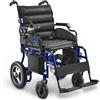 AIESI® Sedia a Rotelle elettrica pieghevole per anziani e disabili AGILA R-EVOLUTION, Braccioli e schienale ribaltabili, Poggiapiedi estraibili, Cintura di sicurezza, Garanzia 24 mesi