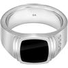 BOSS Jewelry Anello da uomo Collezione ODELL in Acciaio Inox Con Onice Nero - Disponibili in Diverse Taglie