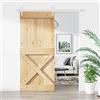 NITCA Porta Scorrevole con Set Hardware, Kit per Porta Scorrevole, Porta Scorrevole per il Granaio in Legno, Porta da Interno, Bianco Tipo 16 90x210 cm