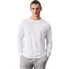 Calvin Klein Uomo T-shirt Maniche Lunghe Crew Neck Scollo Rotondo, Bianco (Classic White), L