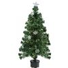 BAKAJI Albero di Natale in Fibra Ottica Modello Snow Alto 90 cm con 100 Punte Luminose e 12 Fiocchi di Neve Colore Verde