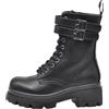 IF FASHION Stivali Stivaletti Anfibi Scarpe da Donna Con Platform Doppio Fibbie MP718-2 nero N.39