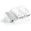 TP-LINK Trio Kit Powerline AV500 Wireless N300 con 2 porte Ethernet TP-LINK TL-WPA4220TKIT KIT 300Mbps WiFi - TL-WPA4220 TKIT