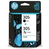 HP 305 Nero + Triconomia , BUNDLE 6ZD17AE / getto d'inchiostro Cartuccia originale - 120pg MVS - 6ZD17AE