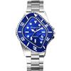 OIDEA Orologio da polso da uomo calendario: cinturino blu analogico al quarzo in acciaio inox con quadrante digitale uomini amico fratello padre, Bracciale